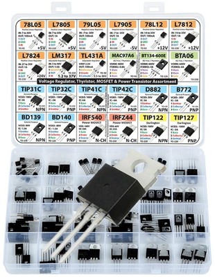 Power Transistor, Mosfet, Thyristor and Voltage Regulator Assortment Kit, 82 pcs