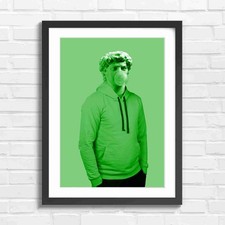 Statue Bubbles Pop Art Green Framed Wall Art Print Large Picture Home Decor