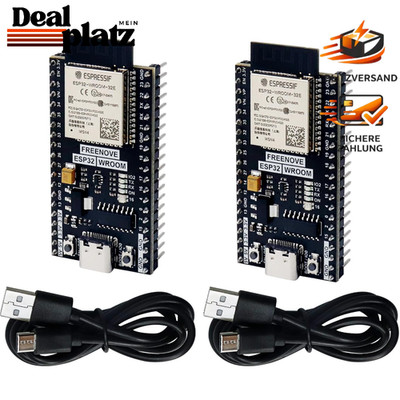 Entwicklungsboard ESP32 Dual-Core 32-Bit 240 MHz mit WiFi und Bluetooth 2er Set
