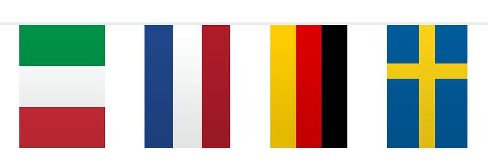 3 European Flags Bunting 10m