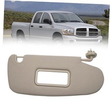 Gray Right Passenger Side Car Sun Visor W/Mirror Compatible with Dodge Ram