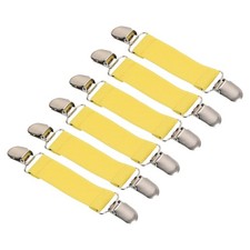 Mitten Clips, 6Pcs Elastic Glove Buckle Clip with Double Metal Clamp, Yellow