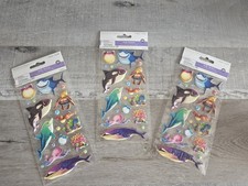 Sticker Lot Ocean Fish Sharks Dolphins Beach Scrapbooking 3D Stickers Lot b101