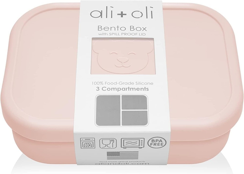 Silicone Bento Box Kids Lunch Box Toddler Snack Container Spill-proof BPA Free