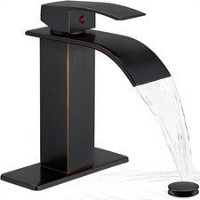 Waterfall Bathroom Faucet Oil Rubbed Bronze, Brass 4 Ins Bathroom Faucets Hol...