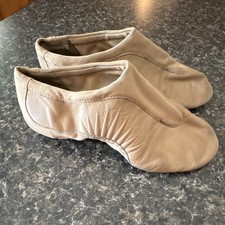 Bloch S0277L Girls Beige Leather Split Sole Jazz Dance Shoes 5 1/2
