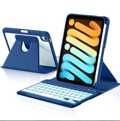 Harvopu iPad mini 8.3  Keyboard Case 360° Rotate Clear Back Backlit Navy