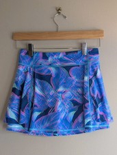 All In Motion Girls Skort SZ L 10-12 Purple Pink Swirl Floral Athletic Active
