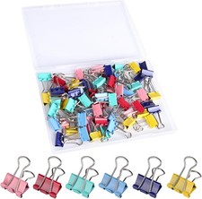Ufmarine 60 Pcs Small Binder Clips 3/4 inch, Colored Small Paper Clips for Offic