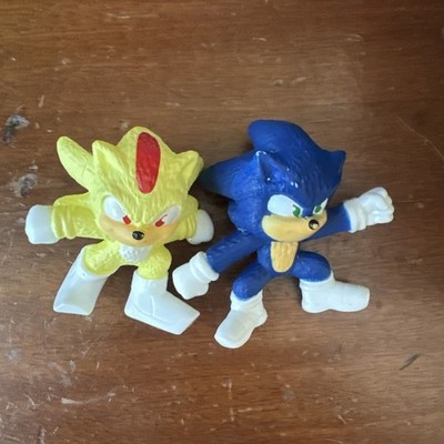 Sonic The Hedgehog Super Sonic Yellow Shadow Blue mini Action Figure Lot 2'' RARE