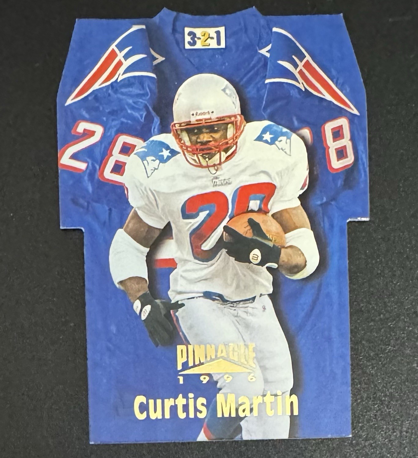 Curtis Martin 1996 Pinnacle 3-2-1 Jersey Die Cut #11 - New England Patriots