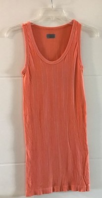 Athleta Stretch Tanktop Trägershirt * Orange * Extra Lang 78 cm * Größe M