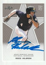 Reece Holbrook Signed 2020 Leaf Perfect Game National Showcase Card Auto COA