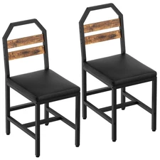 Dining Chairs, Kitchen Chairs with Back Support, Upholstered Seat and Metal L...