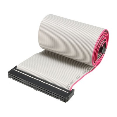 IDC Gray Wire Flat Ribbon Cable 50 Pins 128cm Length 2.54mm Pitch Type-C