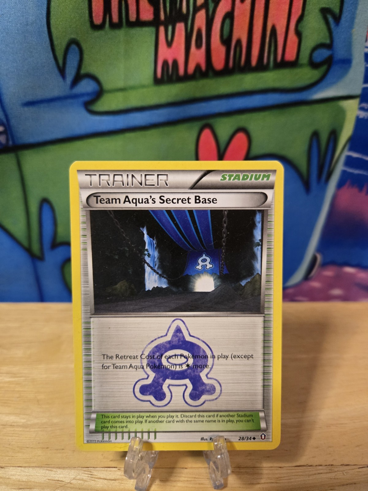 Team Aqua's Secret Base 28/34 Double Crisis Uncommon Pokémon TCG Stadium Card NM
