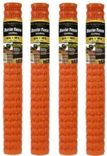 4 rolls  889211A 48" x 50' 1.75" x 2.5" Orange PVC Safety Barrier Fence Fencing
