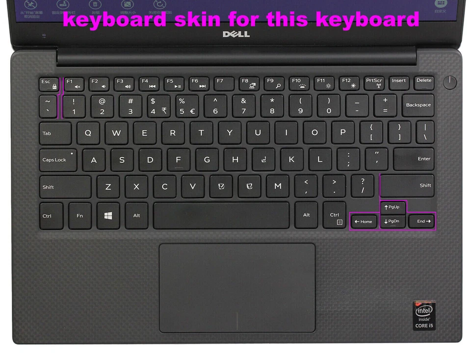 Keyboard Cover Skin for Dell XPS 13-9343 9350 9360 P54G 15-7547 7548 P41F P57G - Image 3 of 4
