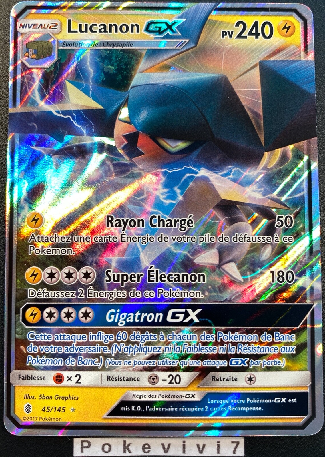 Carte Pokemon LUCANON 45/145 Holo GX Soleil et Lune 2 SL2 FR NEUF