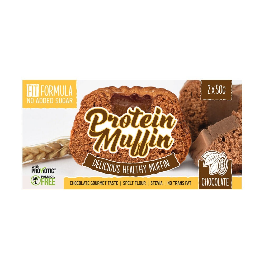 PAQUETE DE 50 Proteína Muffin Delicioso Chocolate 2x50g Sin Azúcar MHN Fit Foods MEGA VENTA
