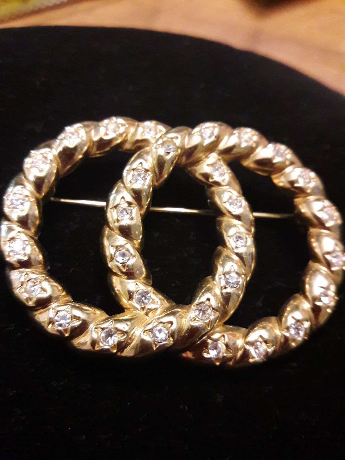 Swarovski Swan Signed Interlocking Circle Rhinest… - image 10