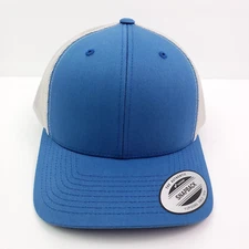 Yupoong Classic Adult One Size Blue Gray Mesh Back Trucker Snapback Cap Hat