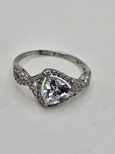 Sterling Silver Clear CZ Dainty Ring Size 8