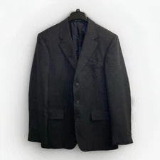 CEZAR DEL PRADO Men’s Size 40L Wool Grey Blazer Jacket Houndstooth Sports Coat