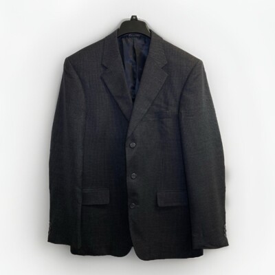 CEZAR DEL PRADO Men s Size 40L Wool Grey Blazer Jacket Houndstooth Sports Coat