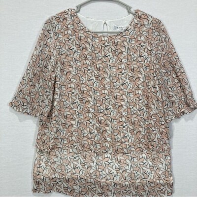 L.K. Bennett 100% Silk Floral Soft Lightweight Top size 8