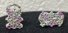 Topaz crystals vintage 925 Sterling Silver .5” drop Earrings colorful retro — photo 2