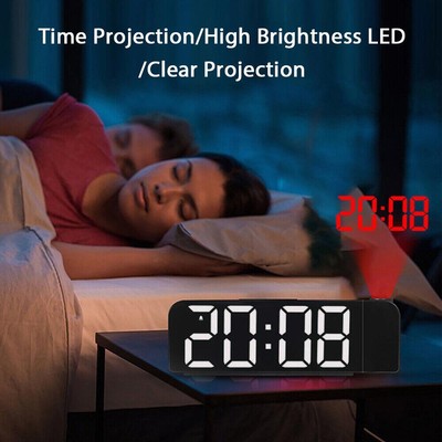 Smart Digital Wecker Projektion Temperatur Projektor LCD Anzeige Zeit LED