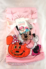 NEW DISNEY BABY PINK MINNIE MOUSE JACK O LANTERN GIRL'S BLANKET 30" X 40" NWT