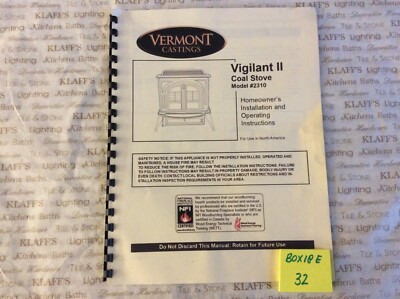 Vermont Castings Vigilant 2310 Coal Stove Installation manual
