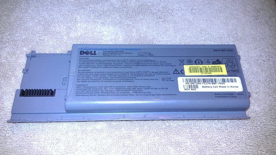 Batería genuina para computadora portátil Dell OEM D620 D630 OEM PC764 6 celdas  Foto 2 de 4