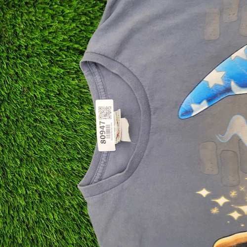 Vintage Y2K Mickey Mouse Crop-Top Shirt Women 2XL 25x23 Blue