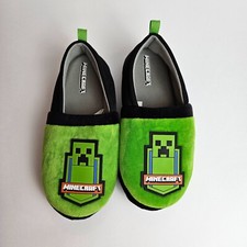 Minecraft Little  Big Boys Creeper Character Slippers, Size 4/5