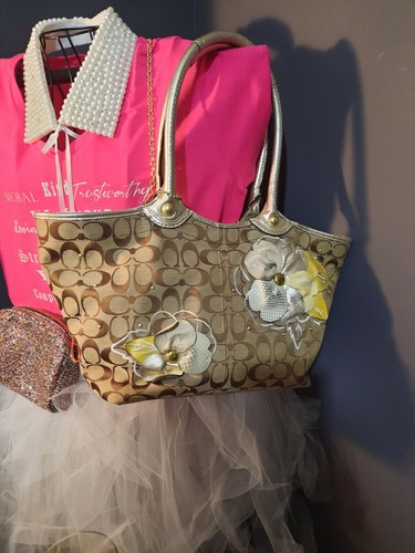 floral coach tote bag