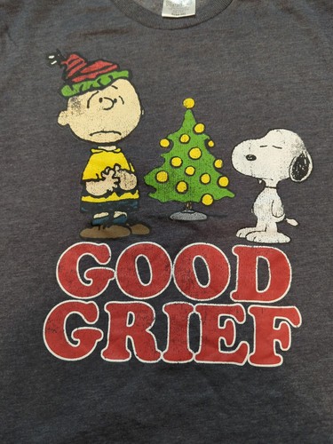 Peanuts Men's Charlie Brown Christmas Good Grief Crewneck Sweatshirt Size S