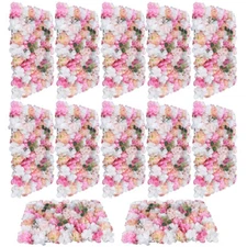 12Pcs Flower Wall Panels Artificial Flower Panels Fake Flower Wall Decoration