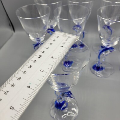 Cristal D Arques Blue Dolphin Wine Glasses, Set Of 9 | eBay
