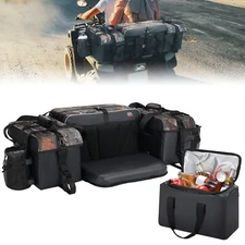 Upgraded ATV Rear Seat Bag Cargo Storage Bag w/Cushion Cooler Padded Bottom Bags