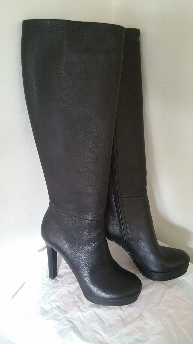 Gucci Anouk Leather High Heel Platform Boots- Black | eBay