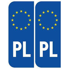 Poland Euro Pl Badge Car Number Plate Adhesive Vinyl Stickers European Decal Poland Euro Pl Badge Car Number Plate Adhesive Vinyl Stickers European Decal