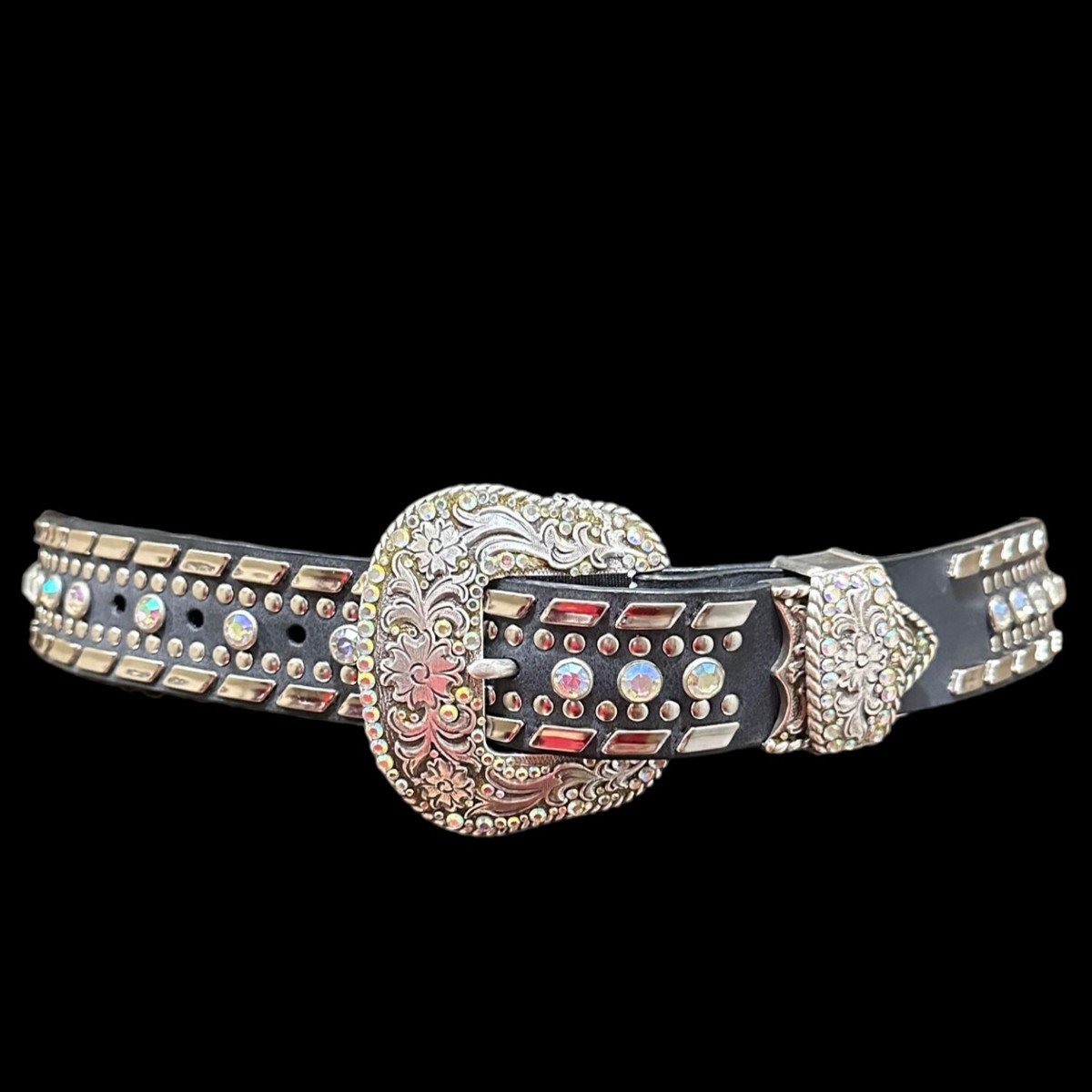 Nocona Belt Co. Black Aurora Rhinestone Metal Genuine  display picture 2