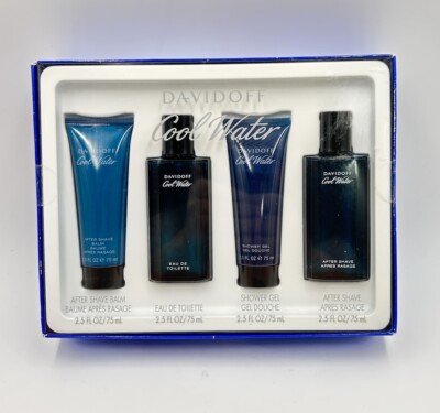 Davidoff Cool Water Eau de Toilette, Shower Gel & After Shave 4 Piece Gift Set