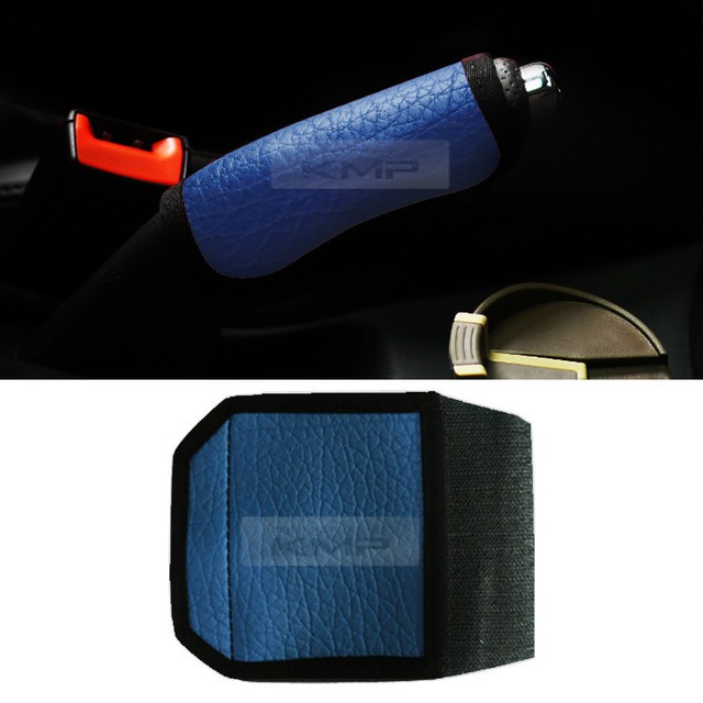 Leather Emergency Brake Cover Color Blue For All Vehicles Part Car
