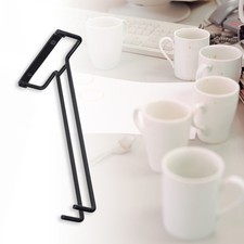 Porte-verres à Vin Mural 40cm - Support Métallique Pour Rangement Cuisine/bar - Noir Avec Vis Incluses