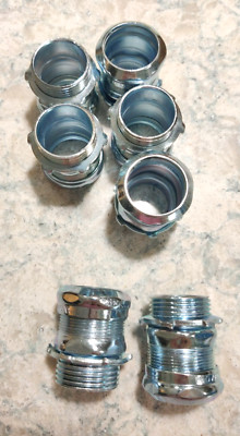 (Lot Of 7)   1'' EMT Compression CONNECTORS (No Thread)