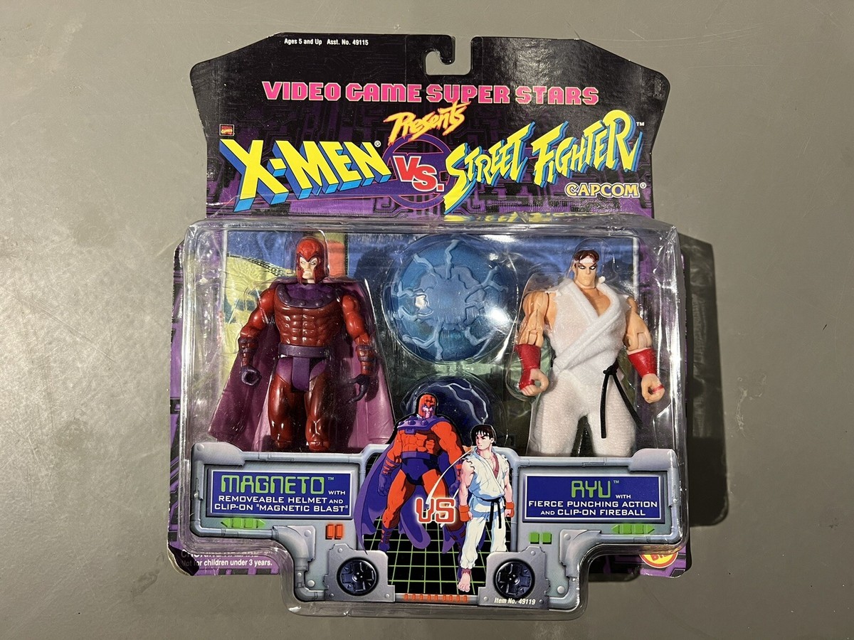 Vintage Marvel Comics X Men vs Street fighter figure pack 2 RARE